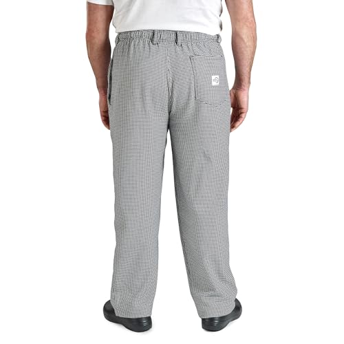 Image of Mercer Culinary M60030HTM Millennia Men's Cook Pants in Hounds Tooth, Medium, Black /White