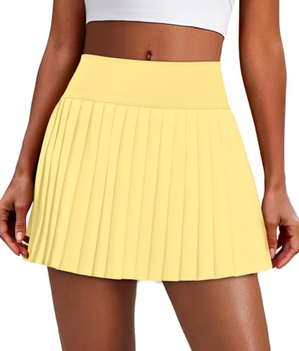 Image of Alaroo Pleated Tennis Skirt for Women with Pockets Shorts Skort | High Waisted Golf Athletic Skorts Running Workout Skirts
