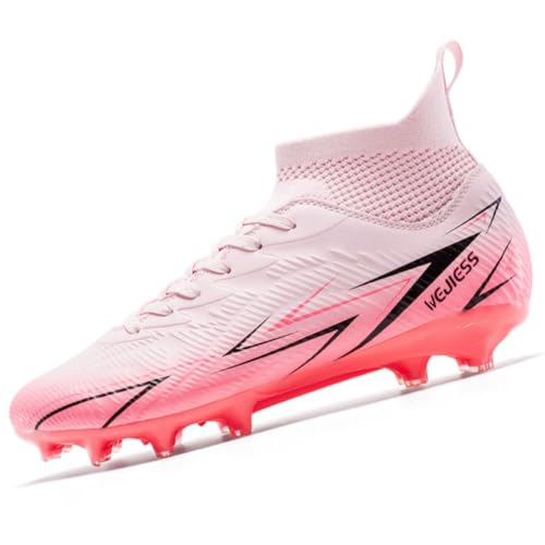 WEJIESS Scarpe da Calcio Uomo High Top Spikes,Tacchetti Teenager Training