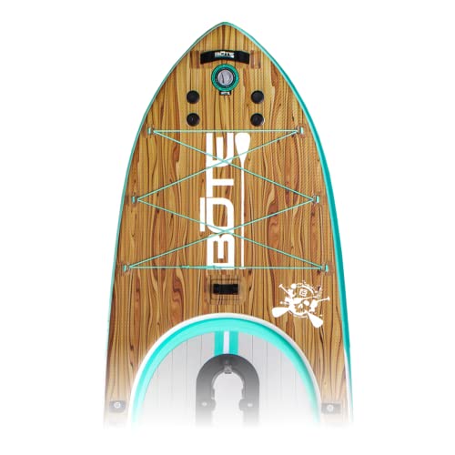 Bote Rackham Aero Inflatable Paddle Board Blow Up Isup 12 Ft 4In Adult Kids Family Friendly W/Travel Bag Apex Pedal Drive Compatible, Classic Cypress #TOP1