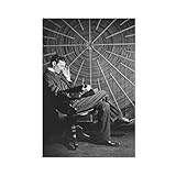 Physiker Nikola Tesla 2 Leinwand-Poster, Wandkunst, Dekor, 