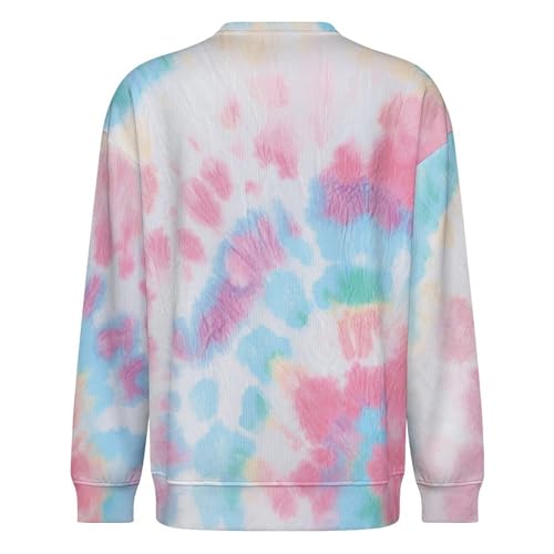 MoBlinko Mens Crewneck Sweater Pink Blue Tie Dye Mens Sweater Sweaters for Men S Long Sleeve Lightweight Pullover3