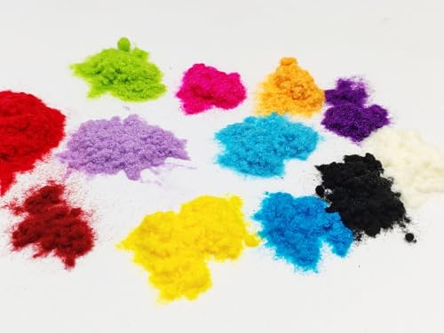 Fiber Flocking Velvet Villus Powder,Set of 12Colors Candy Manicure Multicolor...