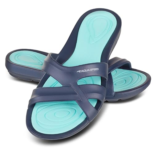 Aqua Speed Set Bade Latschen Damen + Mikrofasertuch | Duschsandalen | Bade...