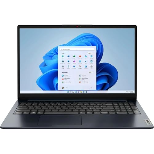 Image of Lenovo Ideapad 1 Laptop, 15.6 inch FHD (1920x1080) Touch Laptop, AMD Ryzen 5 7520U, 8GB RAM, 512GB SSD, AMD Radeon 610M Graphics, Windows 11 Home, Abyss Blue with Accessories
