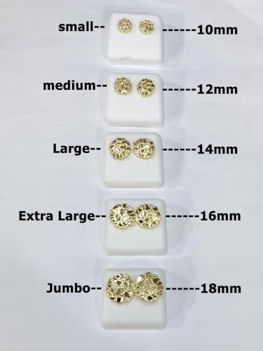 14k gold plated brass nugget earing with heart and round all different size and different design3
