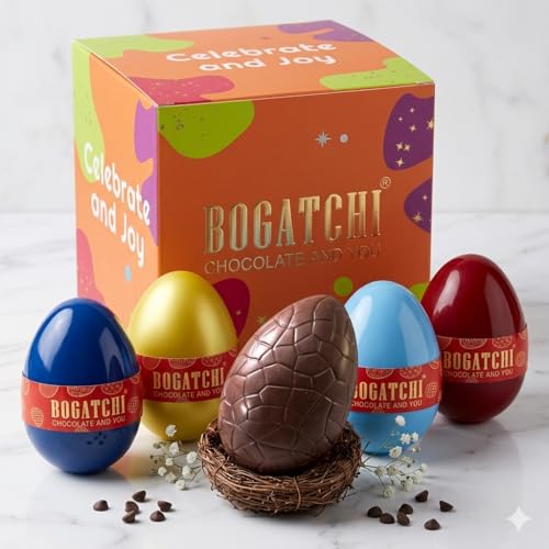 BOGATCHI Premium Chocolate Easter Eggs Gift Box | Assorted Flavou...