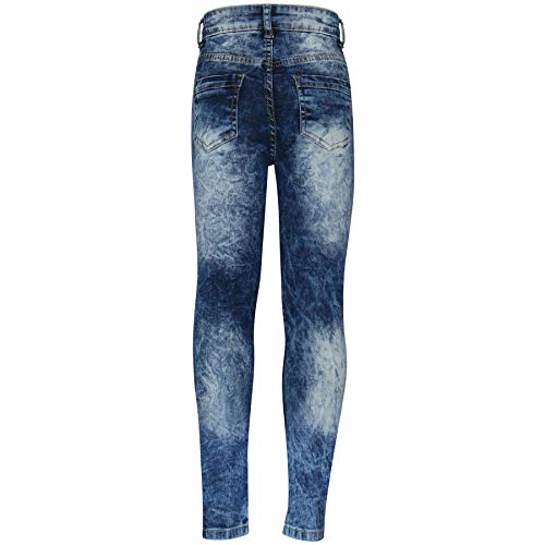 Kids Boys Jeans Designer Tie Dye Dark Blue Denim Stretchy Pants Fit Trouser 5-142