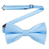 HISDERN Pajarita Hombre Azul Elegante Ajustable Pajaritas Preatada Corbatín para Fiesta Bodas