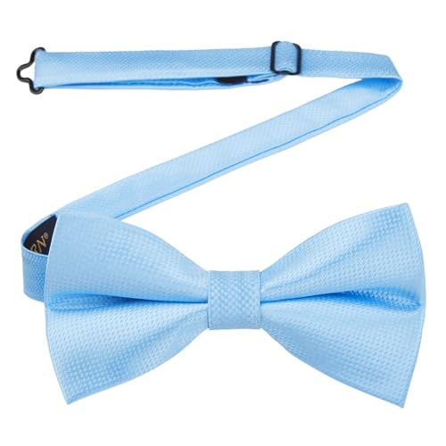 HISDERN Blue Pre-Tied Bow Ties for men Adjustable Mens Bow Tie Wedding Bowtie Formal Party
