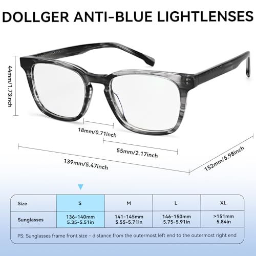 Image of Dollger Blue Light Blocking Glasses For Woman Men Square Rectangle Computer BlueLight Glasses Non-Prescription Glasses