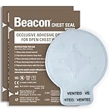 Beacon Chest Seal [2 Pack] - Vented Chest Seal for Open Chest Wound Care 6 Inch Round Chest Wound Seal with Patented Venting System, Trauma Wound Dressing Designed for The Field