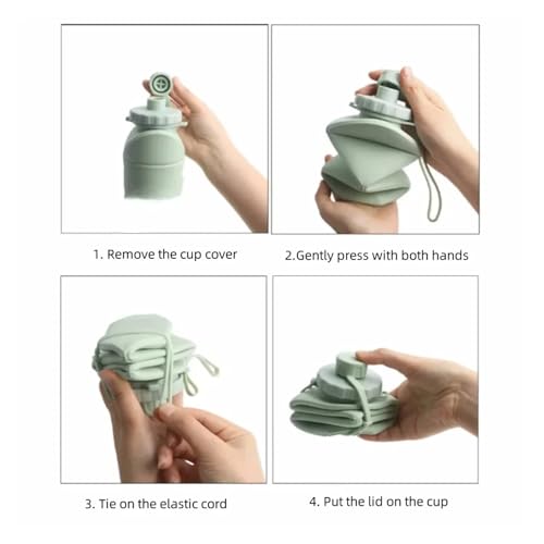 Tasse d'eau télescopique pliable ultra compacte de 600ml avec structure rétractable - 6
