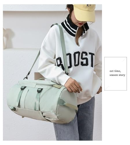 COOMIKKE Travel Backpack, Large Capacity Duffel Style Bag with Front Pocket, Available in Pink and Black (green)3