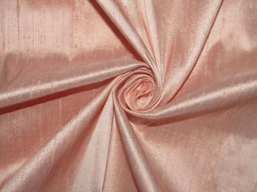 Tissu Dupioni 100 % pure soie Rose pêche 54 avec flammées/MM51 [5] Les Tissus