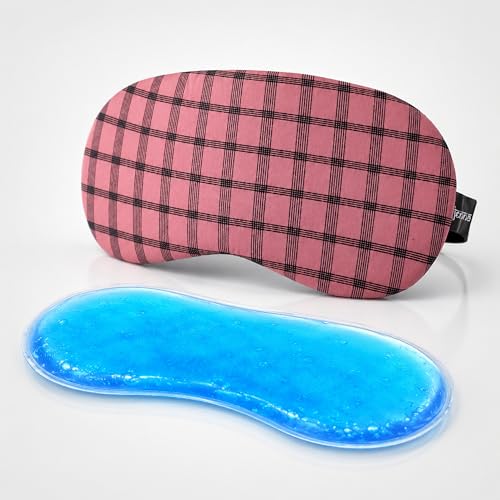 Image of Jenna Angry Ice Gel Eye Mask For Insomnia, Meditation, Puffy Eyes And Dark Circles (Check Pink Gel)