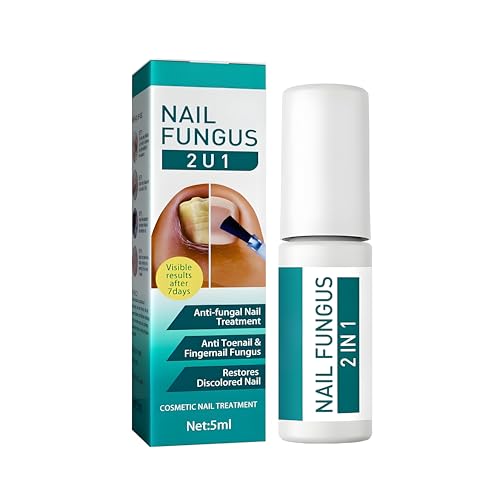 2 in 1 Fungal Nail Polish for Toenails & Fingernails Extra Strength Anti Fungal Nail with Natural Herbs Fast Acting Toenail Fungus Trestment for Damaged Nails Care (Toenail care liquid*1)