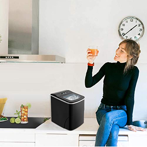 Tavata Countertop Portable Ice Maker Machine, 9 Ice Cubes Ready in 8 Minutes, Makes 26 lbs of Ice per 24 hours, with LED Display, Ice Scoop and Basket Perfect for Parties Mixed Drinks