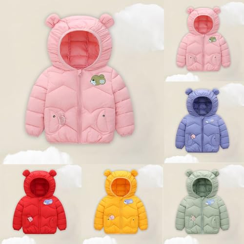 Boys Girls Fleece Lined Padded Overcoat Toddler Kids Cute Bear Ear Hoodies Windbreaker Windproof Hood Outwear3