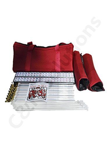 Juego American Style Mah Jong con 166 piezas y estuche rojo