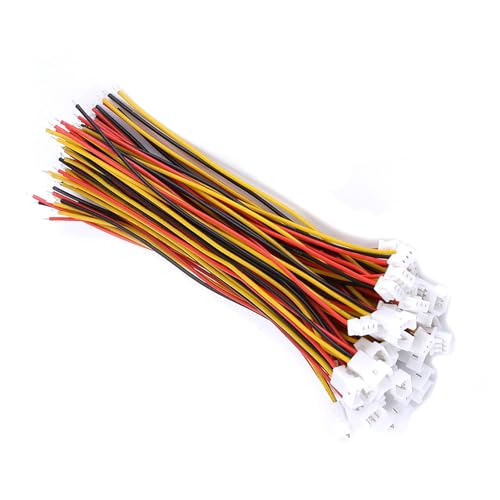 Smandy 20 Sztuk JST 1.25mm Złącze Wtykowe z Przewodem, Kątowe Męskie żeńskie 2 Pin 3 Pin, Ocynowany Drut Miedziany do Płytki Drukowanej (Zestaw 3-pinowy męski i żeński)