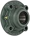 NTN C-UCFC212D1 Light Duty Piloted Flange Bearing, 4 Bolts, Setscrew Lock, Regreasable, Contact and Flinger Seals, Cast Iron, 60mm Bore, 4-23/32" Bolt Hole Spacing Width, 5-23/32" Height
