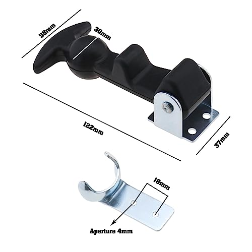 YINETTECH 1 Pair Rubber Hood Catch Elastic Flexible T-Handle Hasp Draw Latches with Stainless Steel Brackets for Tool Box Truck Automotive Vehicle Engine Hood - Image 4