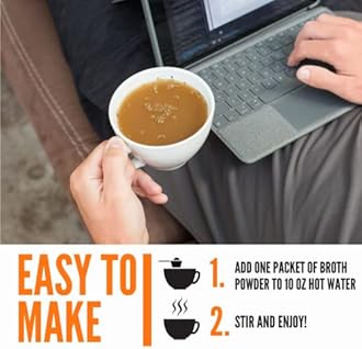 LonoLife Low-Sodium Beef Bone Broth Sticks: 10g Protein, Keto-Friendly - 10 Portable Servings