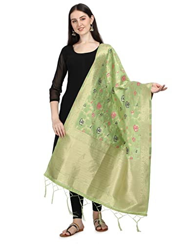Image of DEVANGI Women's Floral Silk Blend Dupatta