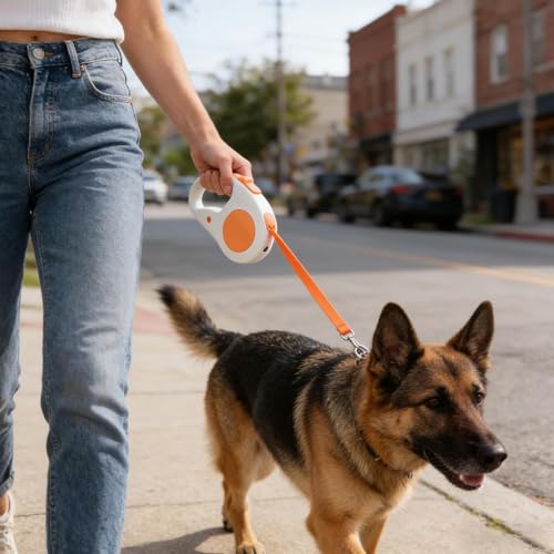Corde rétractable pour chiens de 5m avec lumière LED intégrée pour balade - 4