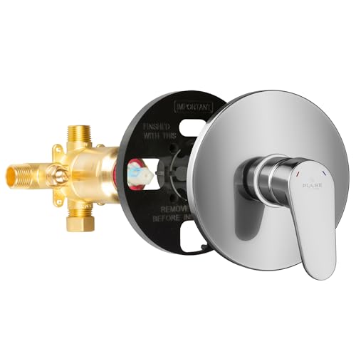 PULSE ShowerSpas 3001-RIV-PB-CH Tru-Temp Mixing Valve, Pressure Balance Rough-In Valve Trim Kit, Round, 1/2