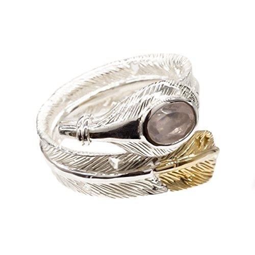 ジナブリング (JINA BRING) リング 指輪 ローズクォーツ×フェザーリング フリーサイズリング #11