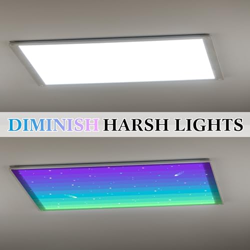 Image of VIHOSE 6 Pcs Fluorescent Light Covers for Ceiling Lights Classroom Magnetic Light Covers Classroom Filters Office School Drop Ceiling, 4 x 2 ft(Meteor)