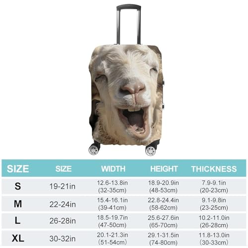 Beige Goat Face Luggage Cover Tsa Approved Suitcase Covers for Luggage Elastic Washable Suit Case Covers Anti-Scratch Travel Luggages Sleeve Suitcase Protector Fits 19-30 Inch Case(S)2