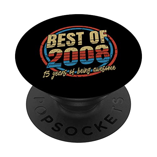 Lo mejor de 2008 15 años de ser impresionante, vintage, cumpleaños número 15 PopSockets PopGrip Intercambiable