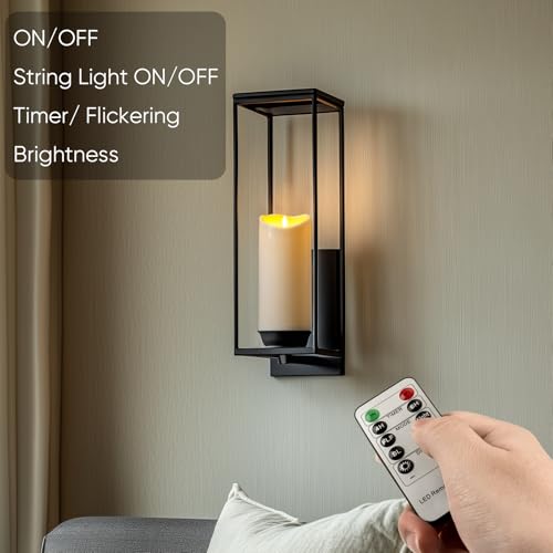 Image of Homemory 4 inchx9 inch Outdoor Waterproof Flameless Candles with Timers and Remote Control, Battery Operated Candles, LED Plastic Candles, Ivory White, Set of 4