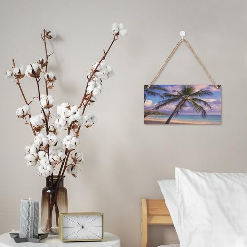 Letrero de madera de palmera tropical placa rectangular para pared 25x12.5 cm 7