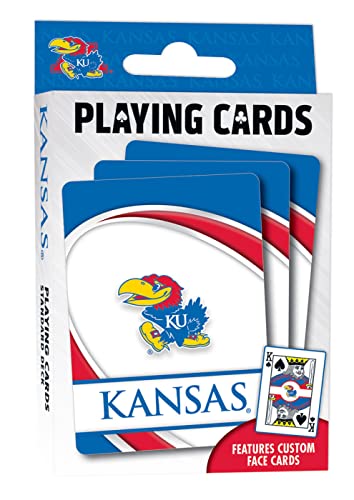 Image of MasterPieces Family Games - NCAA Kansas Jayhawks Playing Cards - Officially Licensed Playing Card Deck for Adults, Kids, and Family