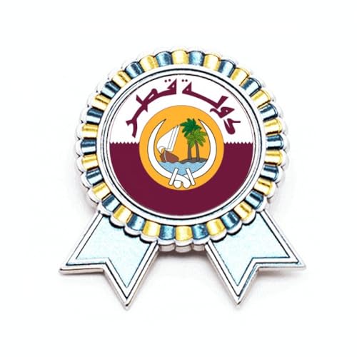Broche emblème Qatar en métal souvenir culturel unique à offrir en cadeau
