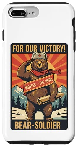 ���B���e�[�WWojtek Bear Soldier Proaganda �X�}�z�P�[�X iPhone 7 Plus/8 Plus �p