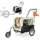 Mobiclinic®, Hundeanhänger für Fahrrad + Hundewagen, 2 in 1, Bis 40 kg, wasserdichte Abdeckung, 123x67x100 cm, Reflektoren & Fahne, 600D Oxford, Für Kleine und Mittelgroße Hunde