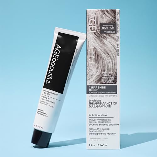 Image of AGE beautiful Hair Toner for Gray Hair, 5-Minute Demi Cream Toner, Neutralizes Yellow Tones, Blends & Enhances Soft Gray, Ammonia-Free Professional Color for Shine