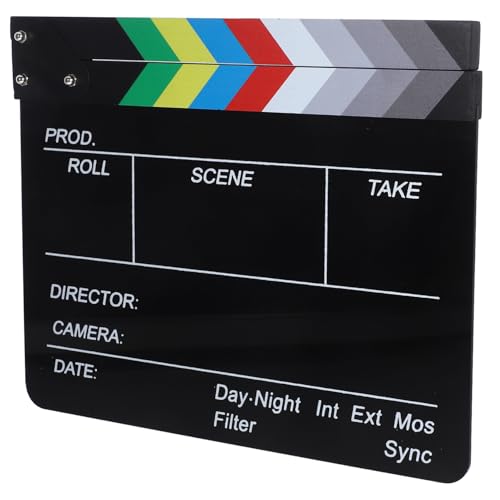 DECORNIJIA Claqueta Acrílica Ligera para Tablero Resistente y Portátil para de Película y Videos Musicales Accesorio Esencial para Rodajes Profesionales