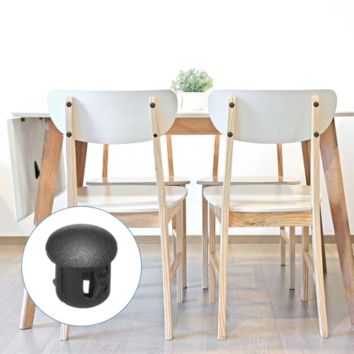 Image of uxcell 100pcs Nylon Plastic Hole Plugs, 1 /5 inch(6mm) Round Drill Screw Hole Plugs Covers Knockout Locking Plastic Plugs Insert End Caps for Kitchen Cabinet Furniture, Black