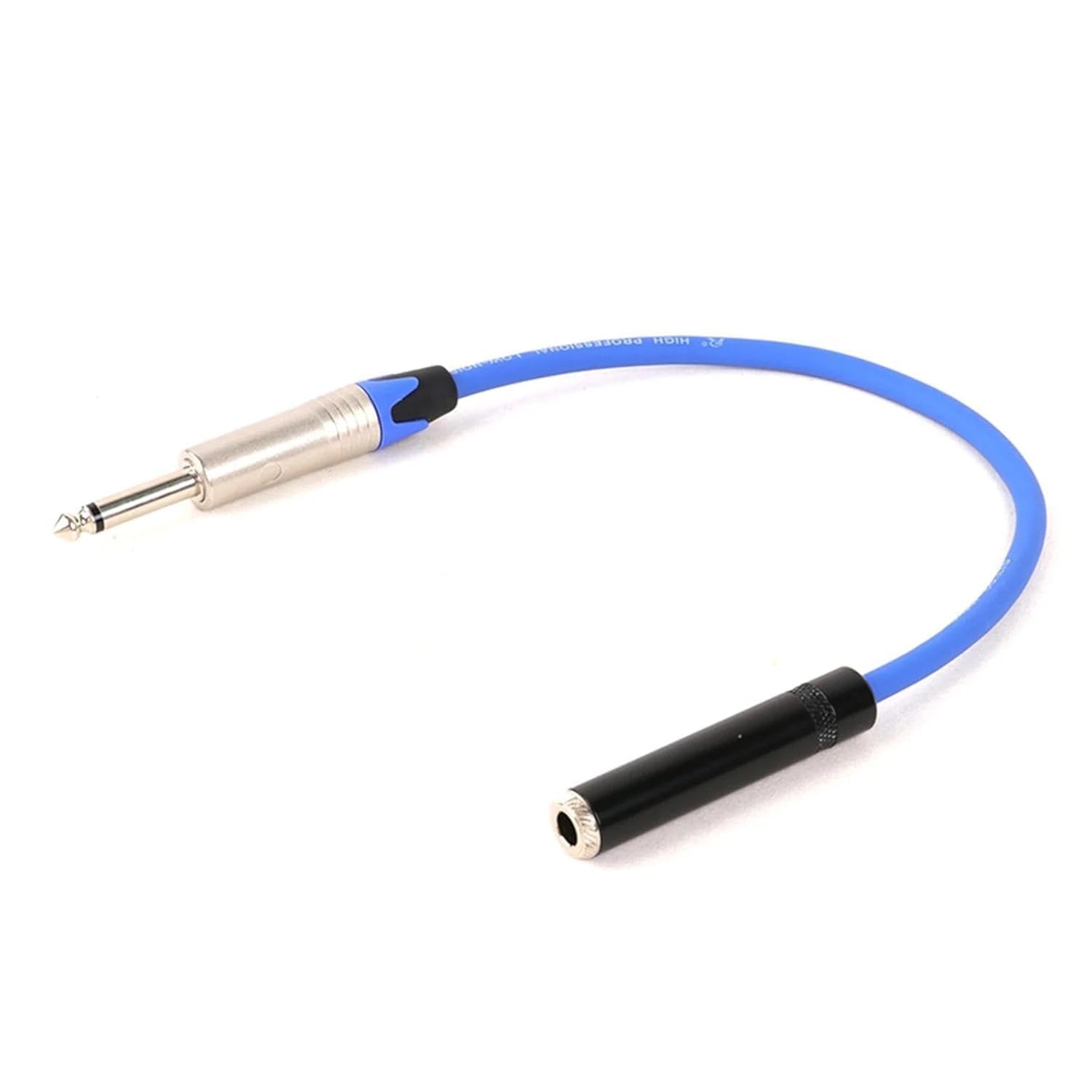 Câble 1/4 pouce 6,35 mm mono vers stéréo femelle rallonge bleue de 8m pour guitare
