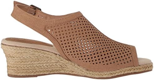 Easy Street Women's Stacy Wedge Sandal, tan Linen Print, 6.5 | Image 5