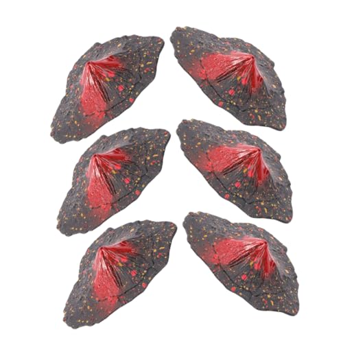 Anneome 6pcs Volcano Model Plastic Volcano Model Simulation Ornament Landscape Decoration