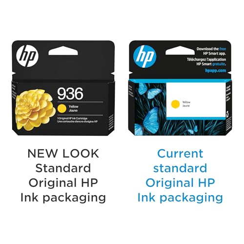 Image of HP 936 Yellow Ink Cartridge | Works with OfficeJet 9120, Pro 9110, 9120, 9130, Wide Format 9730 Series | Eligible for Instant Ink | 4S6V1LN | Packaging May Vary