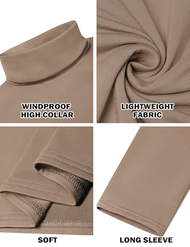 Image of Men's Turtleneck Casual Basic High Neck Long Sleeve T Shirts Half Neck Lightweight Pullover Sweater
