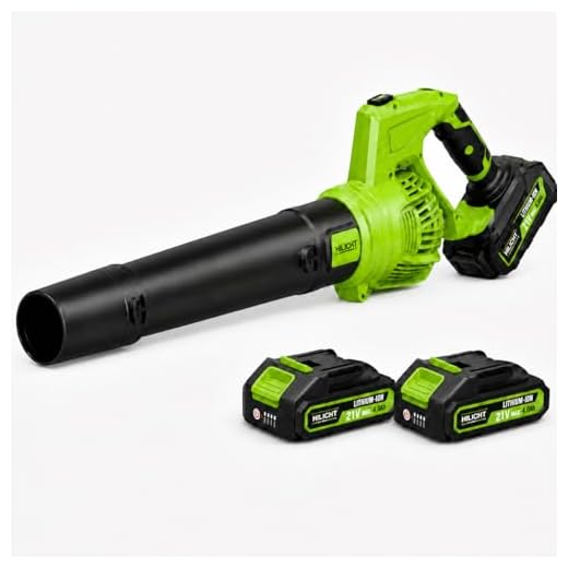Cordless Leaf Blower with 2×21V 4.0Ah Batteries & Fast Charger, Lightweight Electric Leaf Blower, 5-Speed Adjustable Airflow for Patio, Lawn, Garage, Driveway & Yard Cleaning